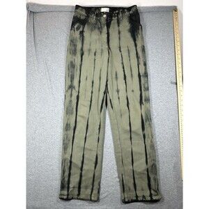 Aritzia Wilfred Free Jeans Womens‎ 6 Kelsey Straight Leg Bleach Black Tie Dye